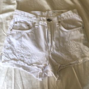 RAG & BONE white embroidered high waisted shorts